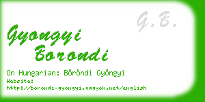 gyongyi borondi business card
